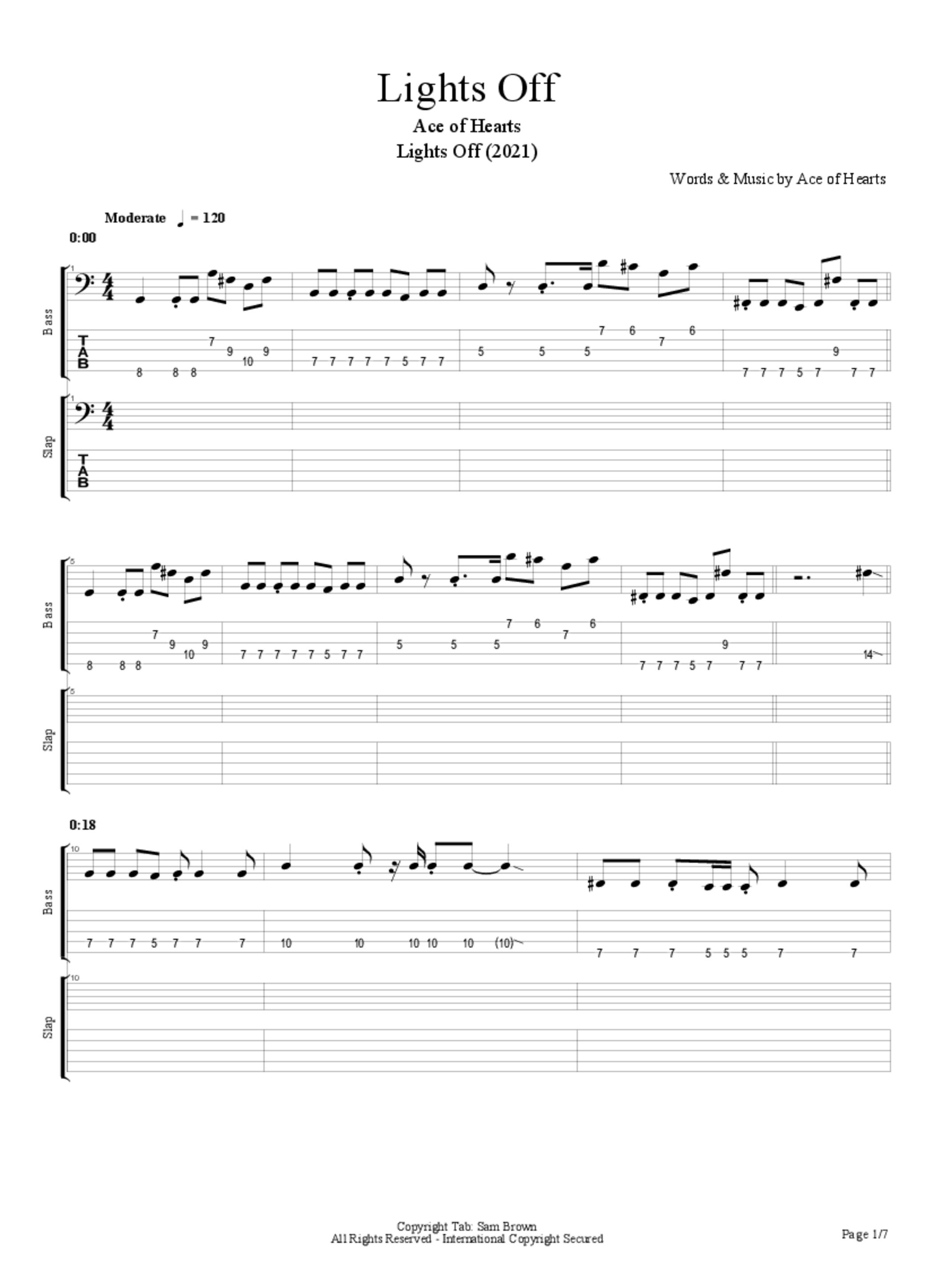 Lights Off Tab Ace Of Hearts