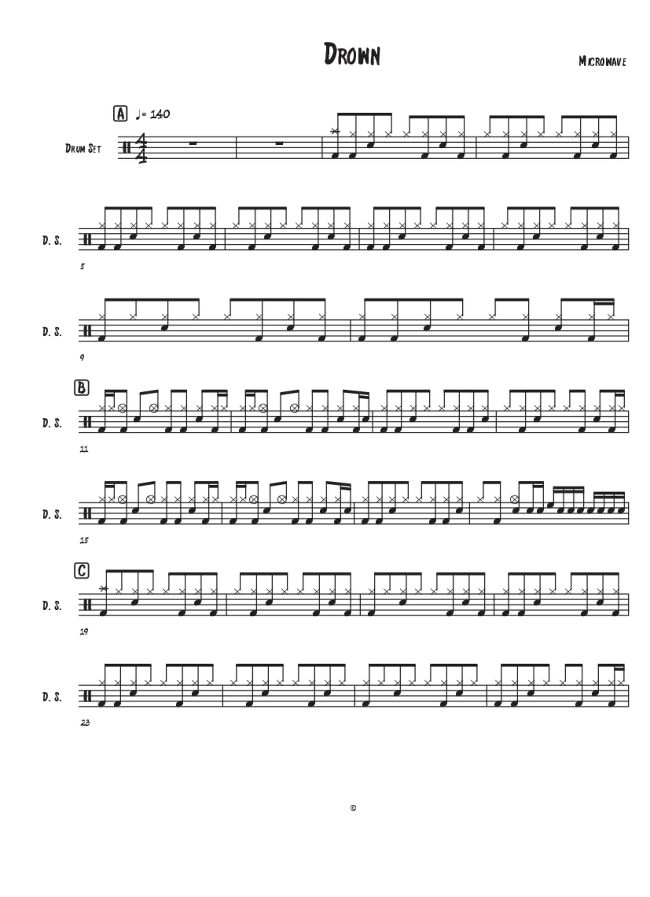 Microwave Drown Drum Tab SideOneDummy