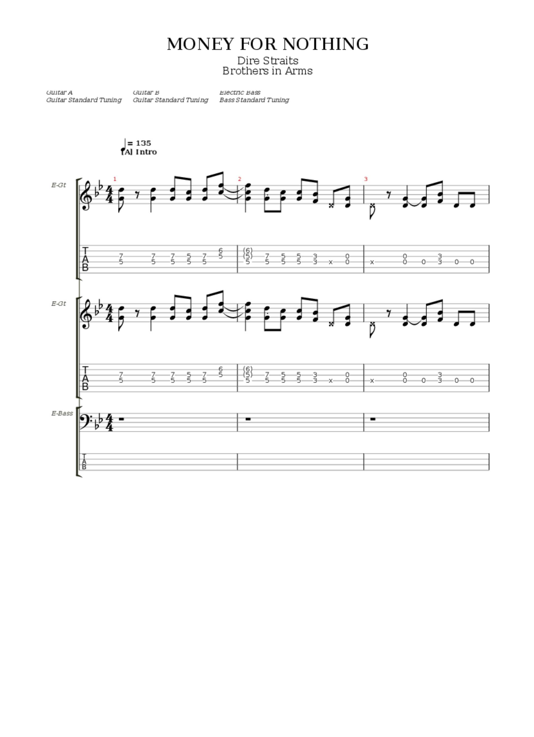 Dire Straits Guitar Chords