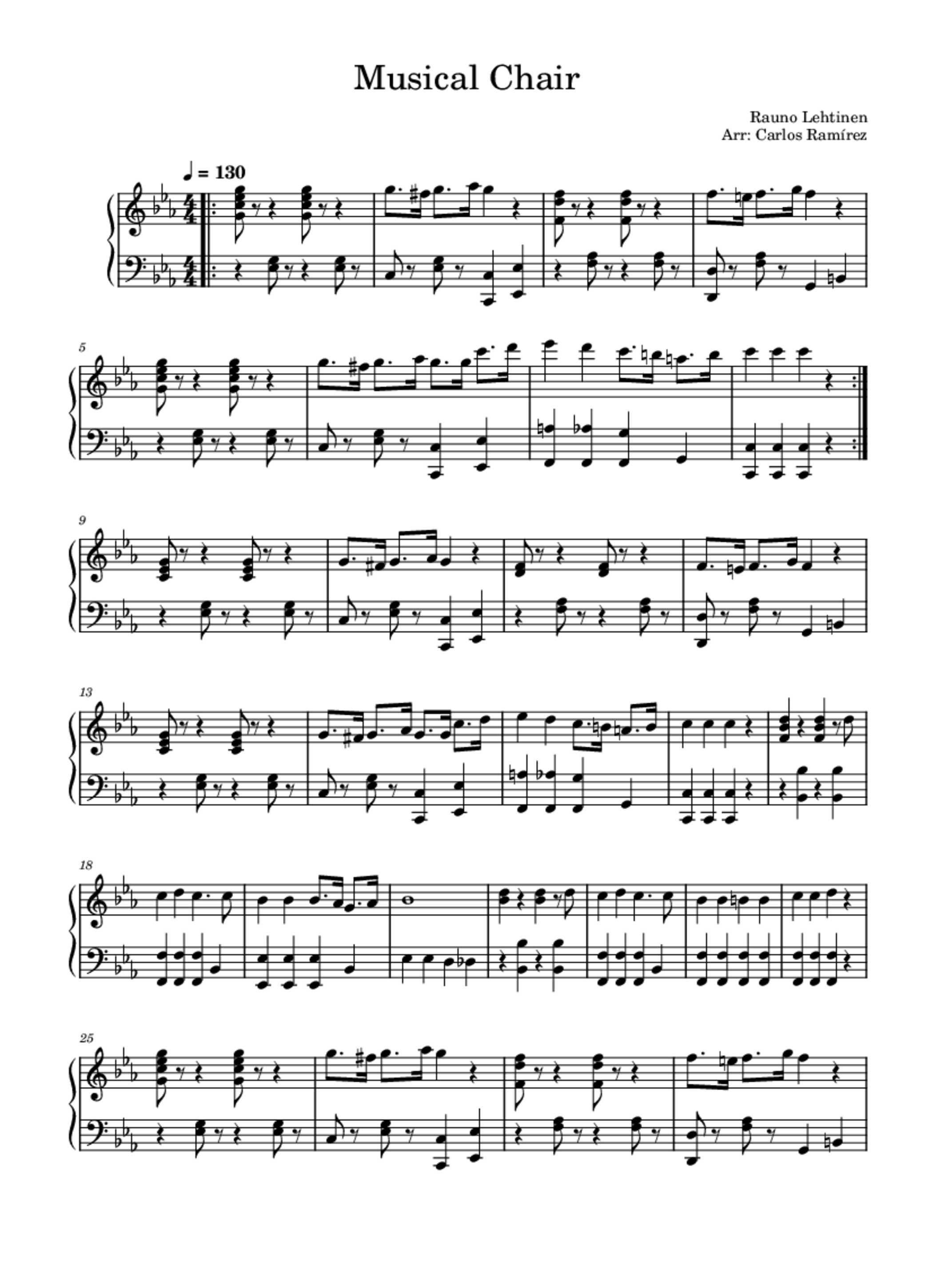 Musical Chair Dance ARTEK Piano Sheet opiacat PaidTabs