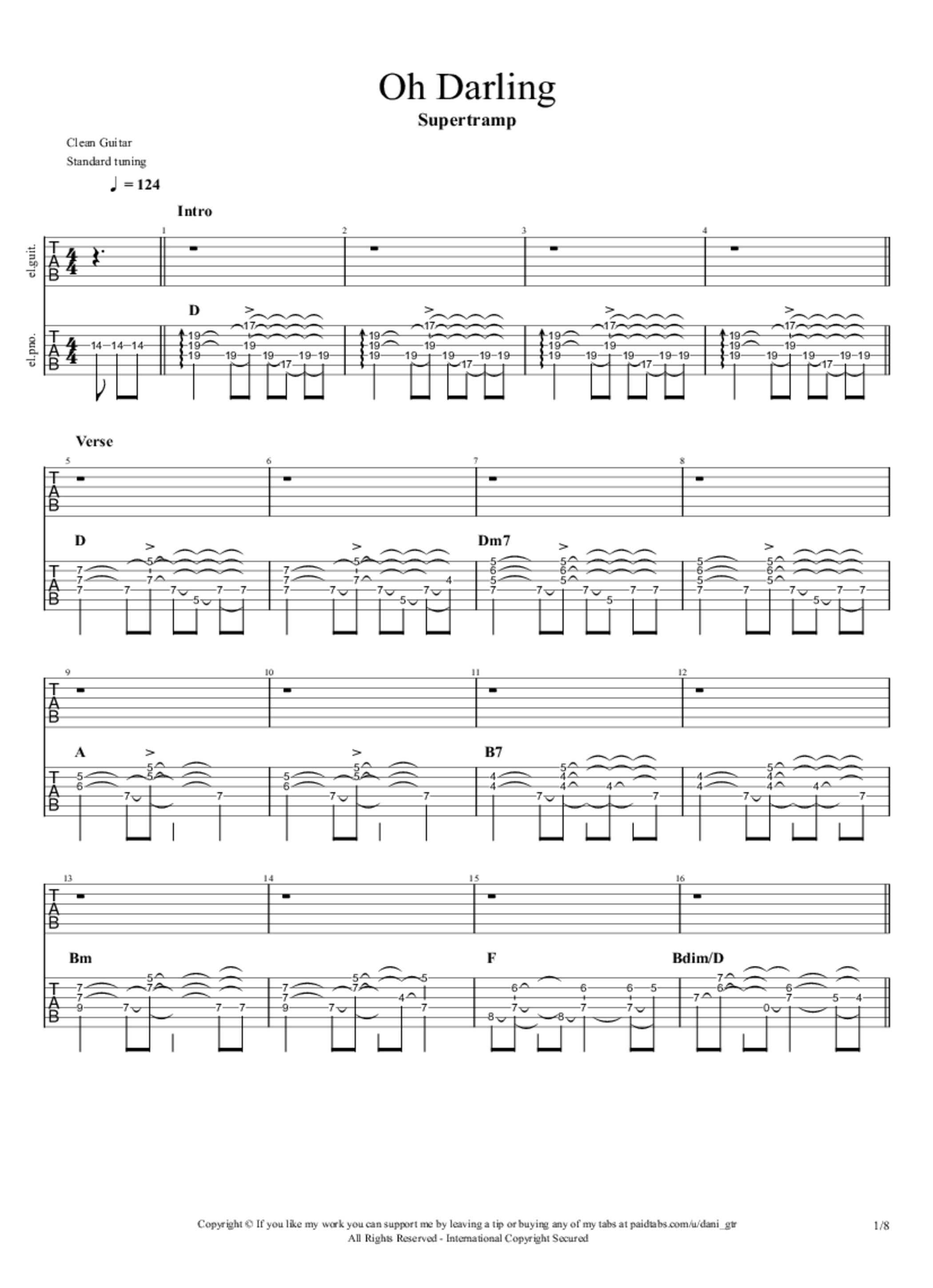 Oh Darling Guitar Chords