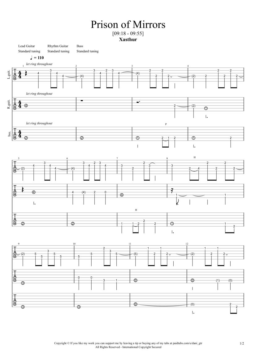 Prison of Mirrors Tab & Chords Xasthur
