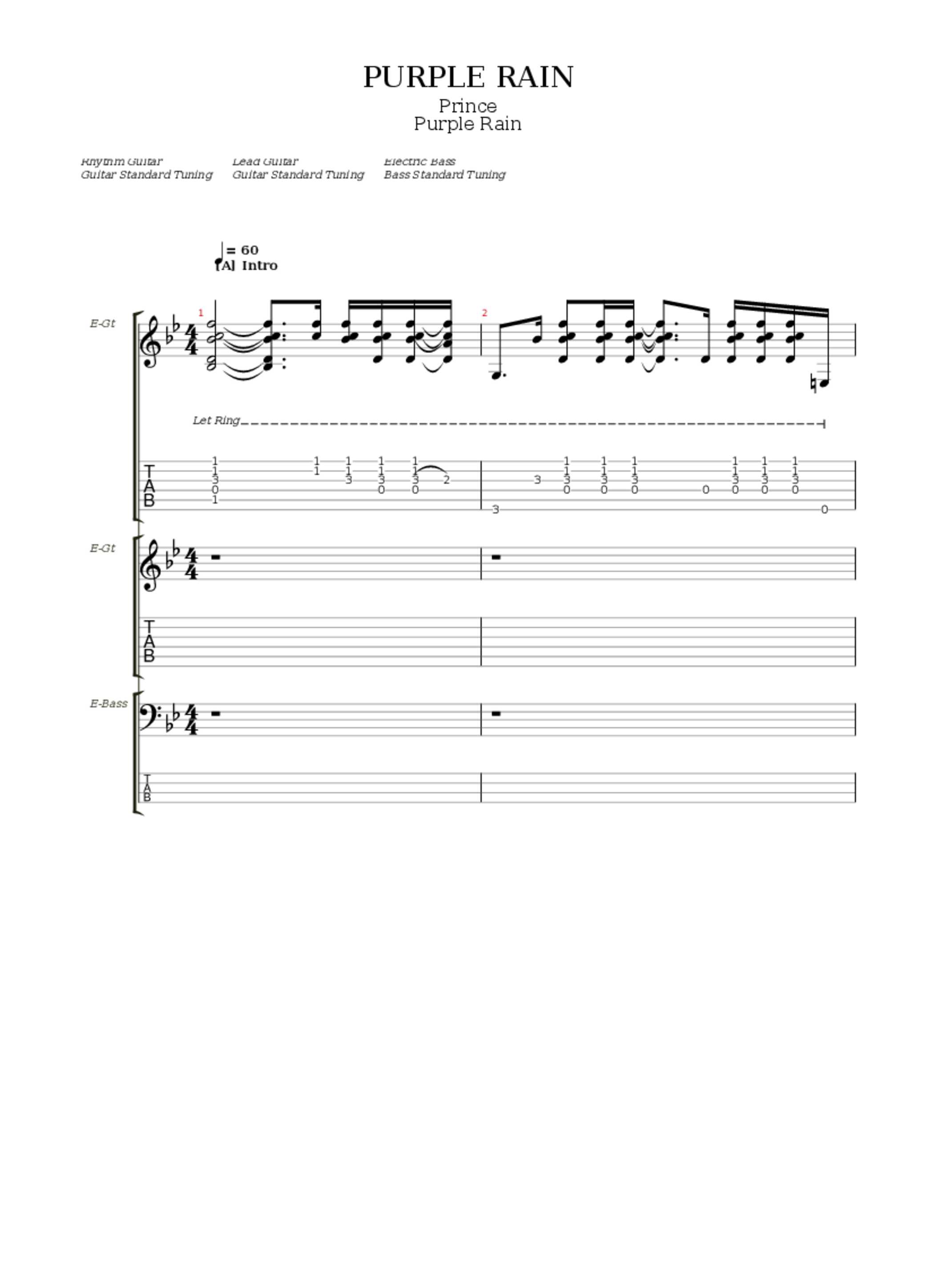 Purple Rain Guitar Chords