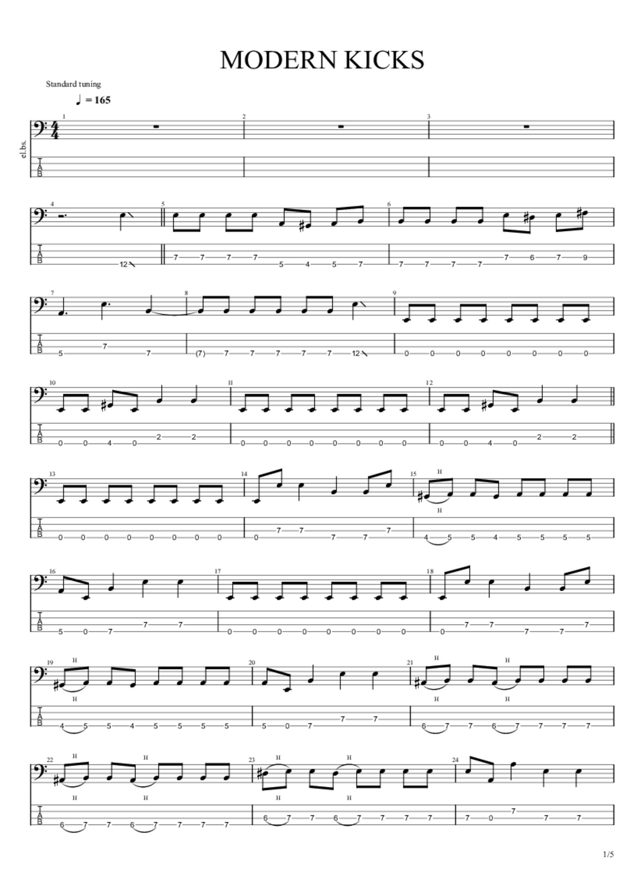 The Exploding Hearts Modern Kicks Tab Felipe Thirteen