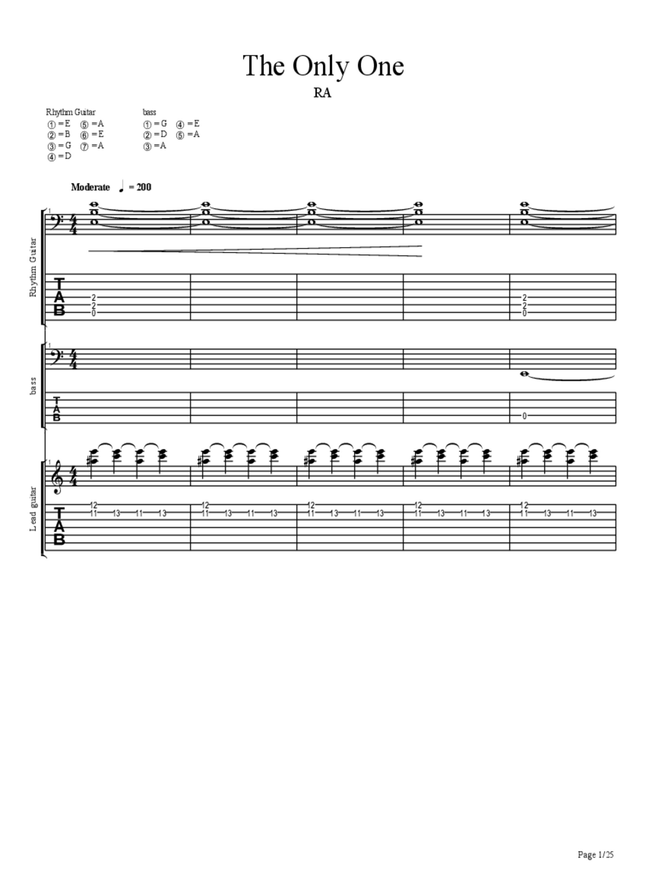 Only One Guitar Chords