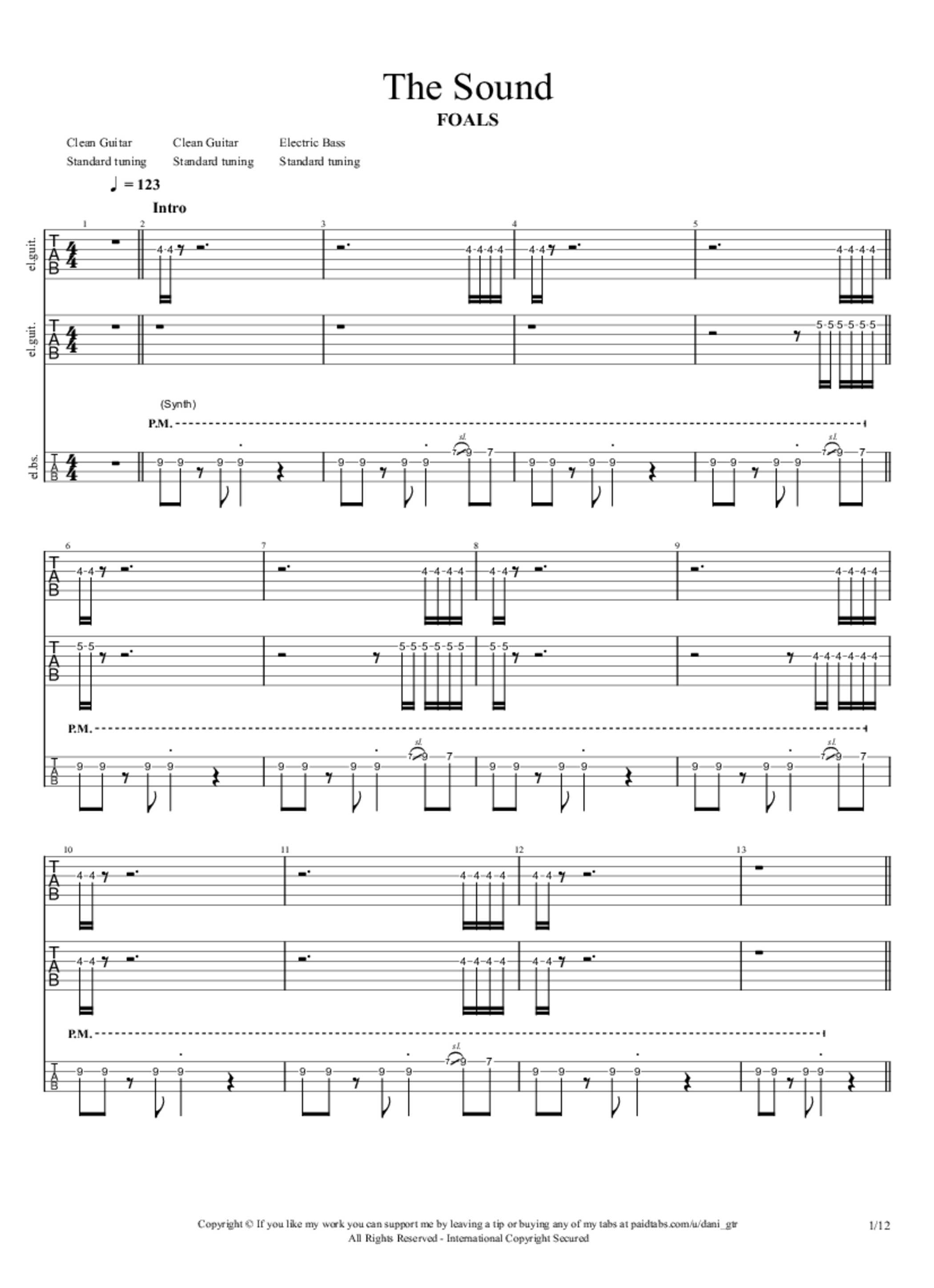 The Sound Tab & Chords Foals