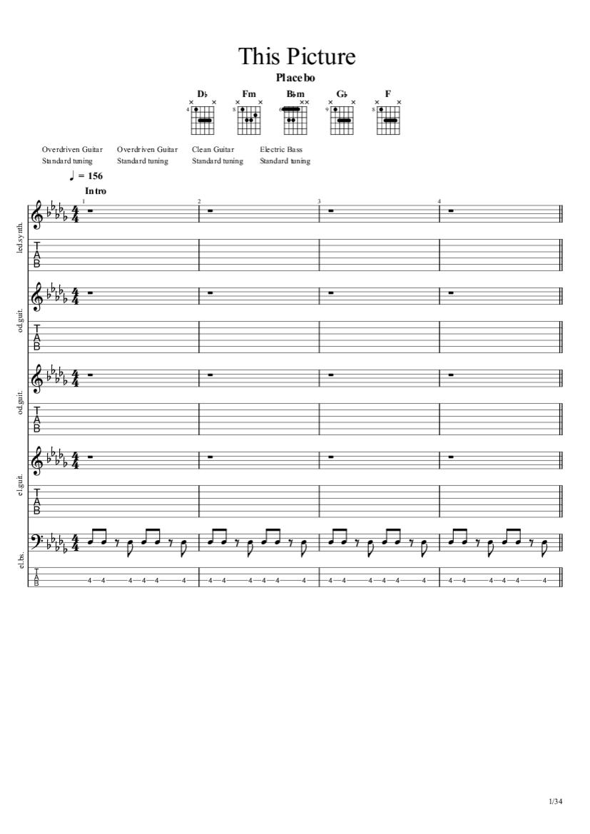 This Picture Chords & Tabs PLACEBO