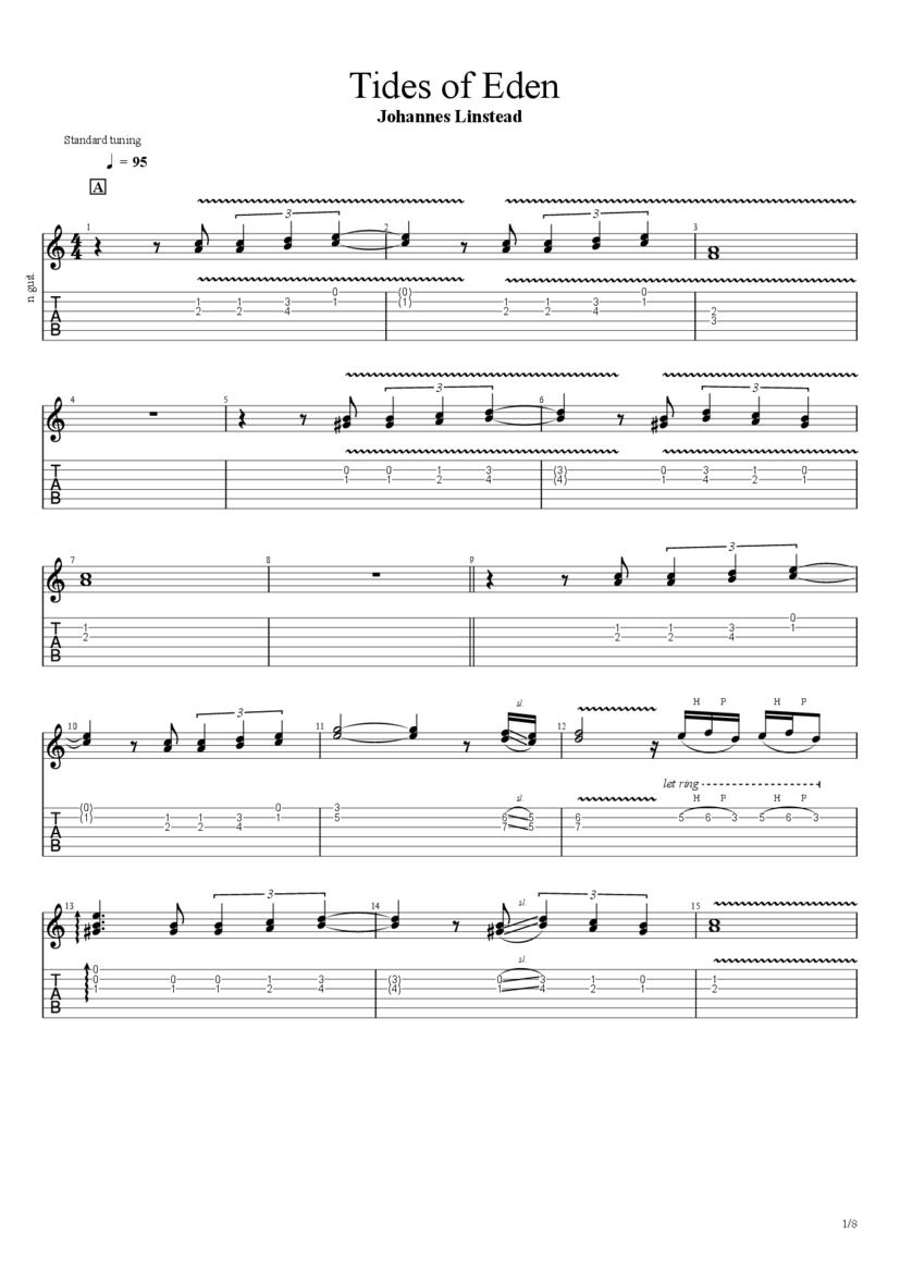 Tides of Eden Tab Johannes Linstead