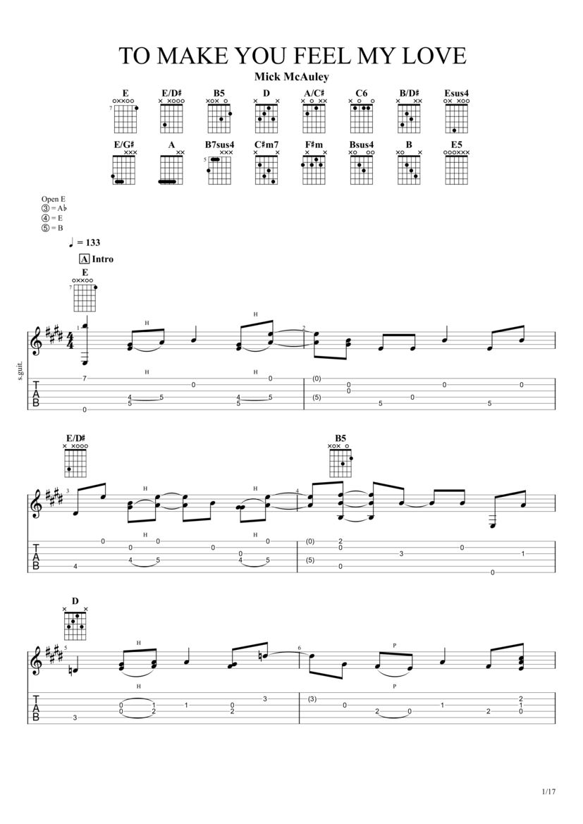 Make You Feel My Love Chords Guitar