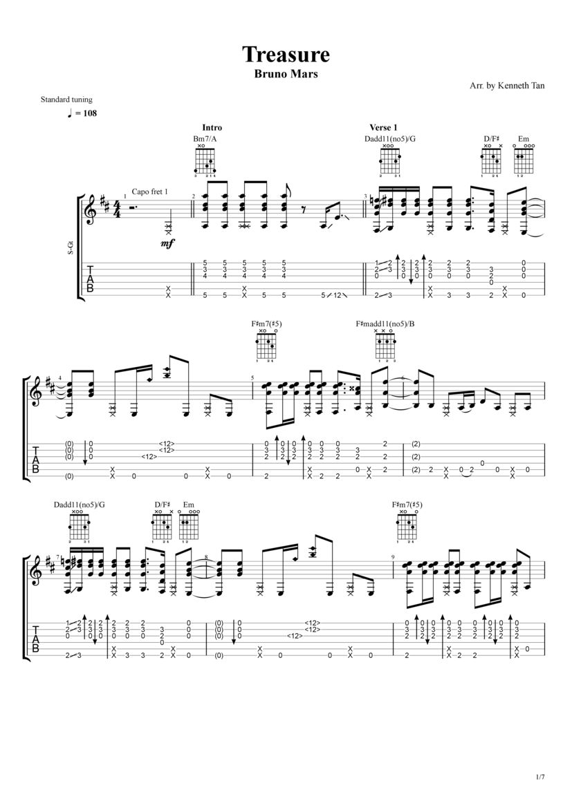 Grenade Bruno Mars Guitar Chords