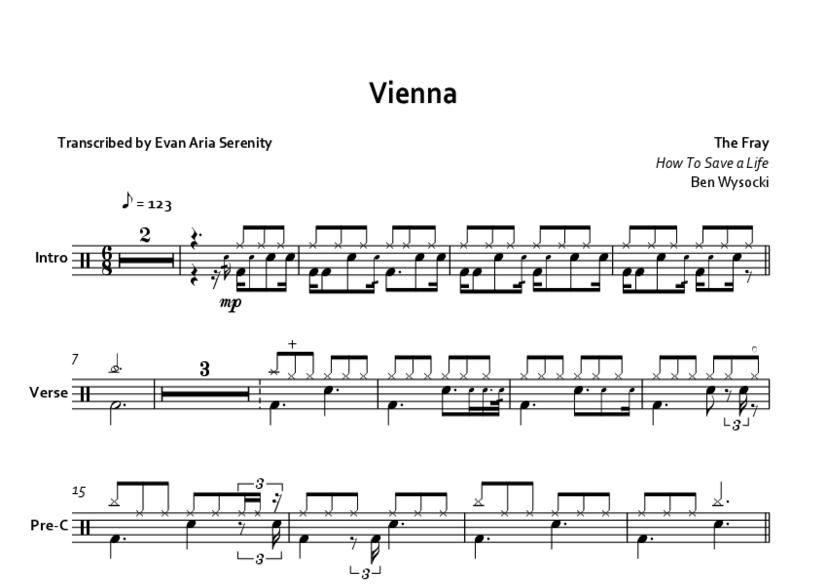Vienna sheet music & chords The Fray