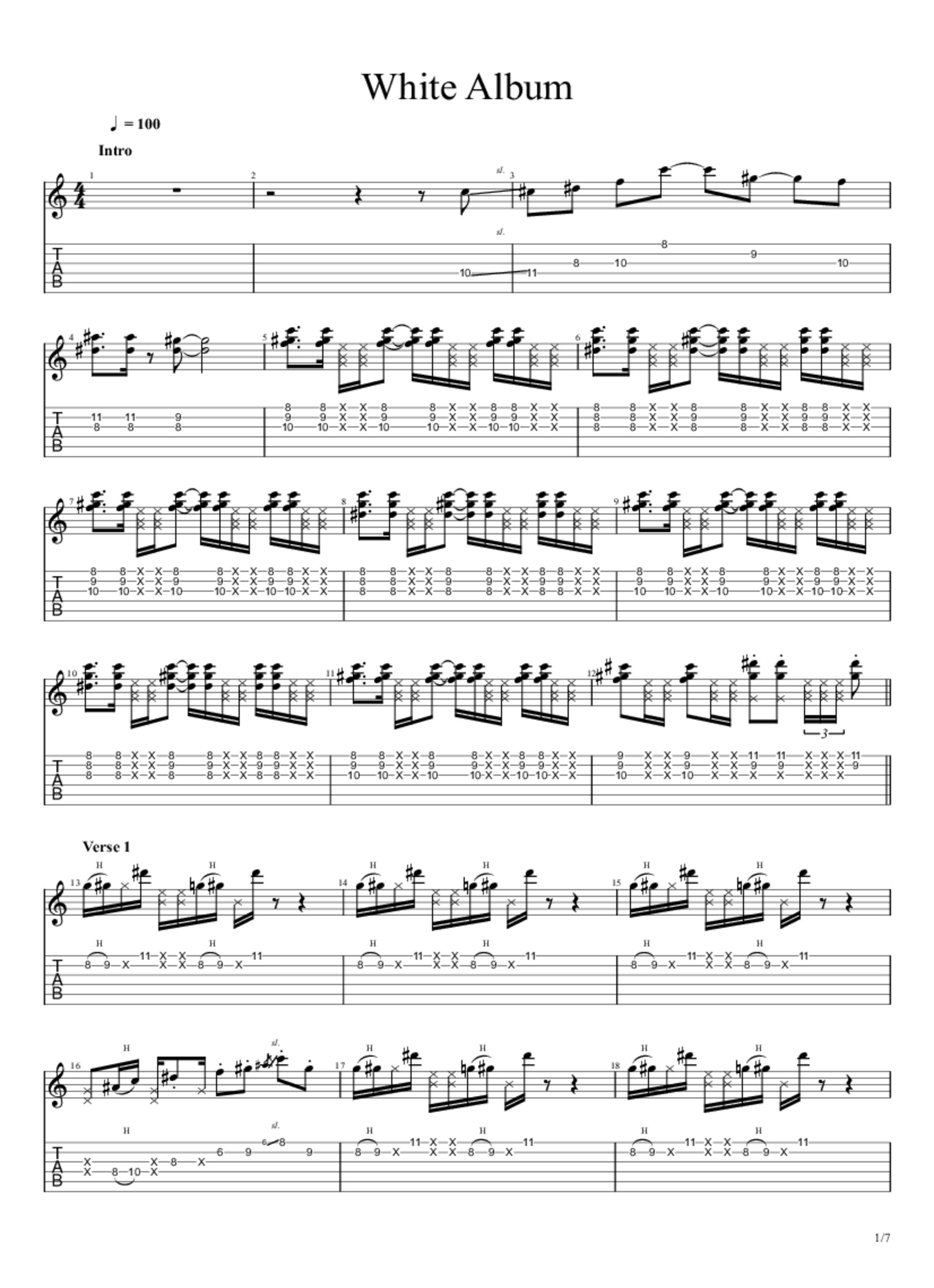 WHITE ALBUM 2】 WHITE ALBUM FULL セッション風に 弾いてみた Tab Koby's Lab