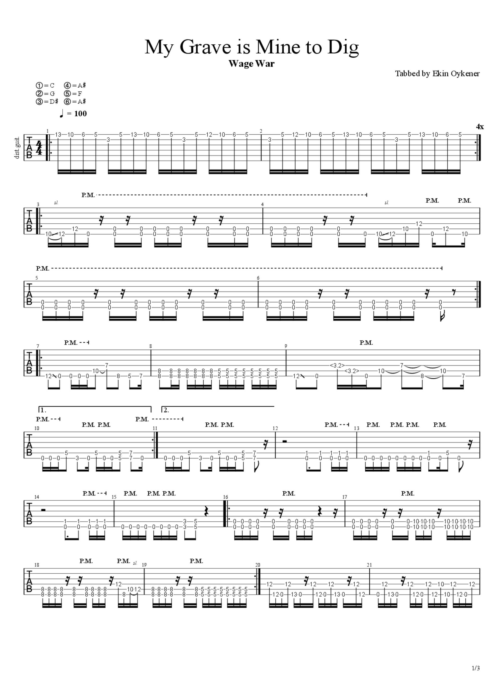 Wage War My Grave Is Mine To Dig Tab Fearless Records