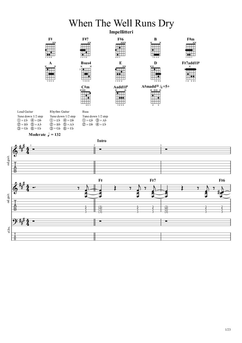 High And Dry Guitar Chords