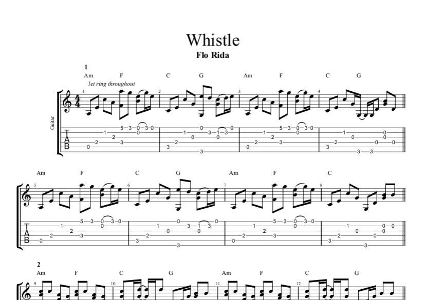 Whistle Fingerstyle Flo Rida