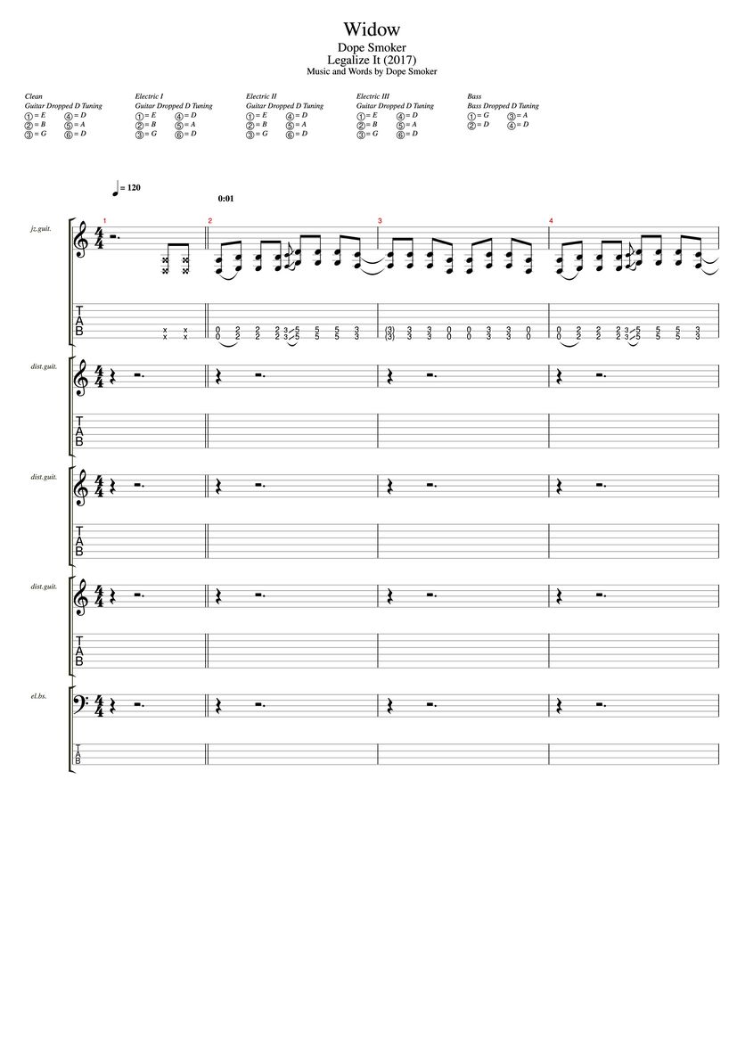 Widow Tab & Chords Dope Smoker