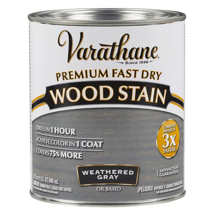 1 Qt RustOleum Brands 269394 Weathered Gray Varathane Fast Dry Wood