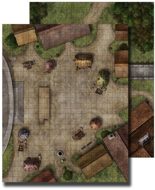 D&D Town Square Map Paizo.com - Gamemastery Flip-Mat: Town Square
