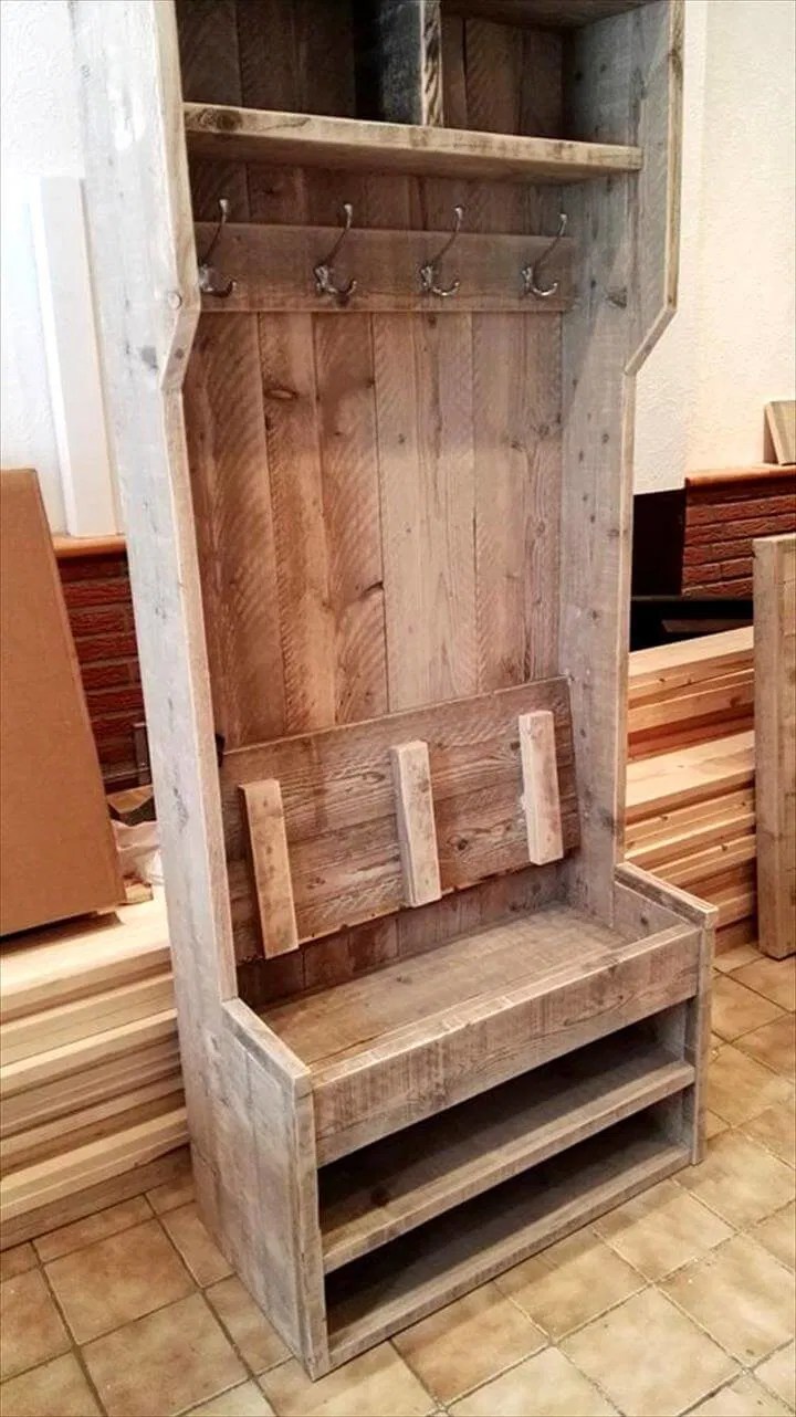 DIY Wood Pallet Hall Tree Pallets Pro
