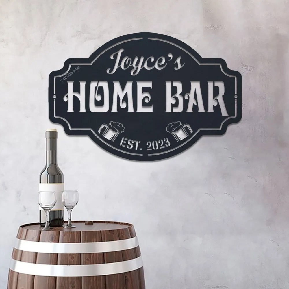 Personalized Metal Home Bar Sign, Metal Bar Wall Art, Bar & Lounge Sign