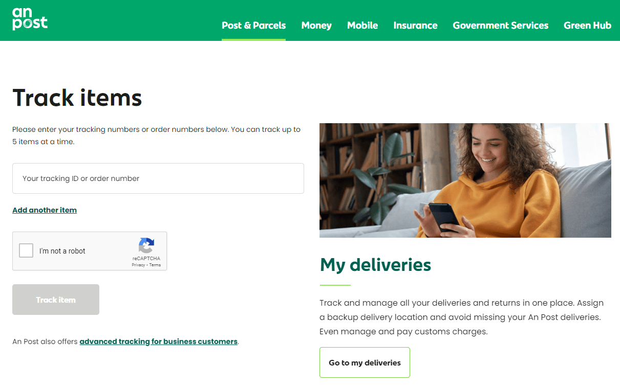 An Post Tracking An Post Track & Trace Parcel Panel