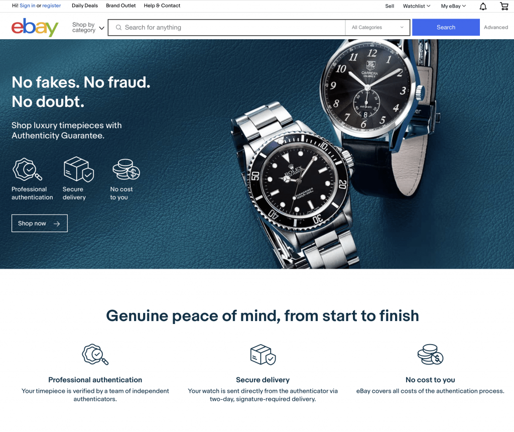 eBay Luxury Watch Authentication program Parr Interactive 