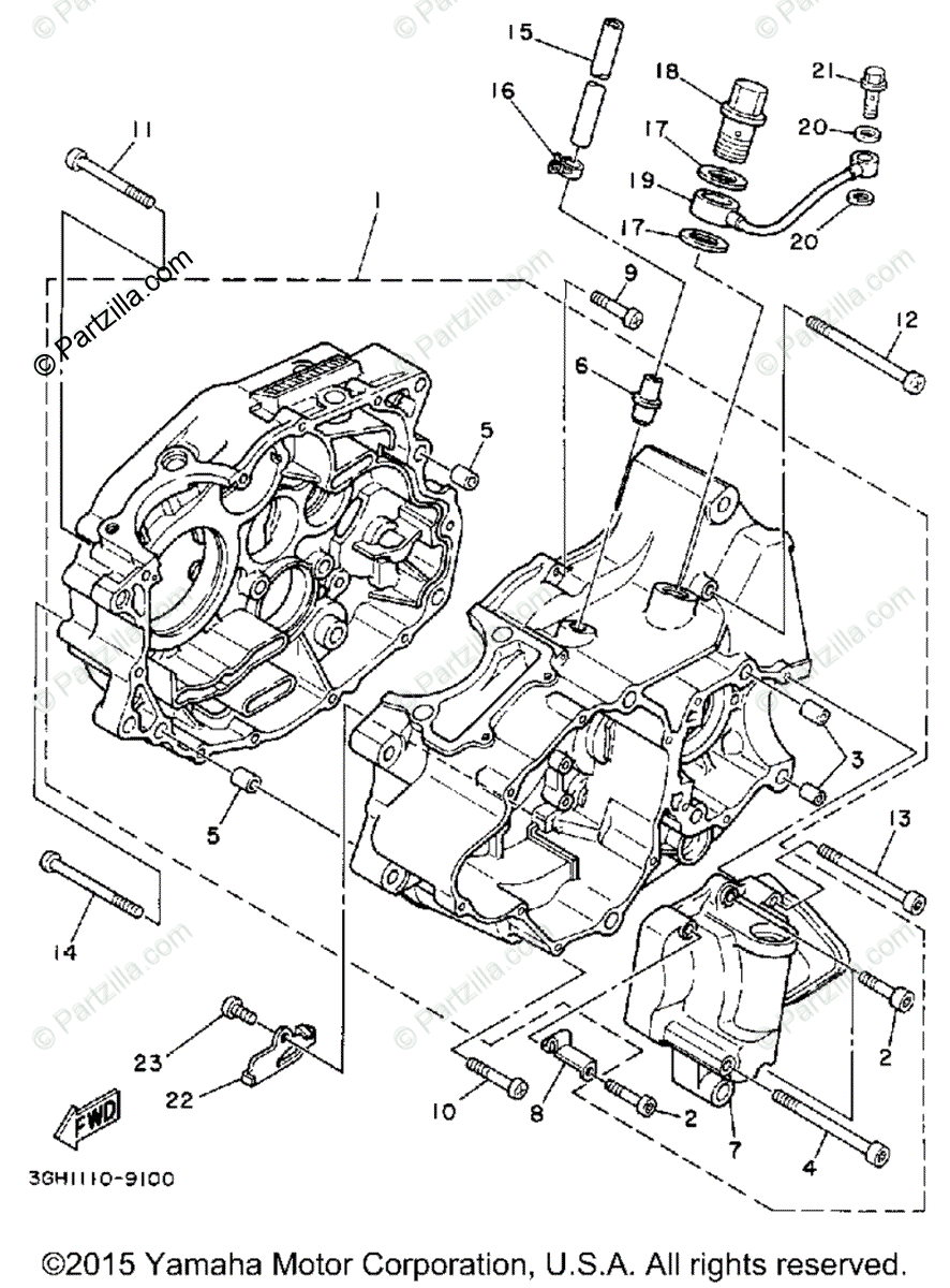 Yamaha ATV 1989 OEM Parts Diagram for CRANKCASE | Partzilla.com