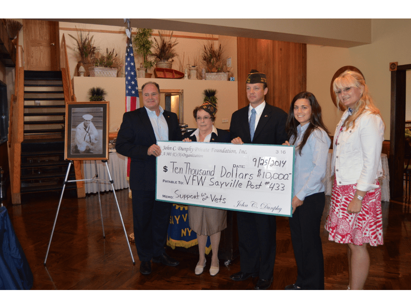 Sayville VFW Post Receives Donation from John C. Dunphy Foundation Sayville, NY Patch