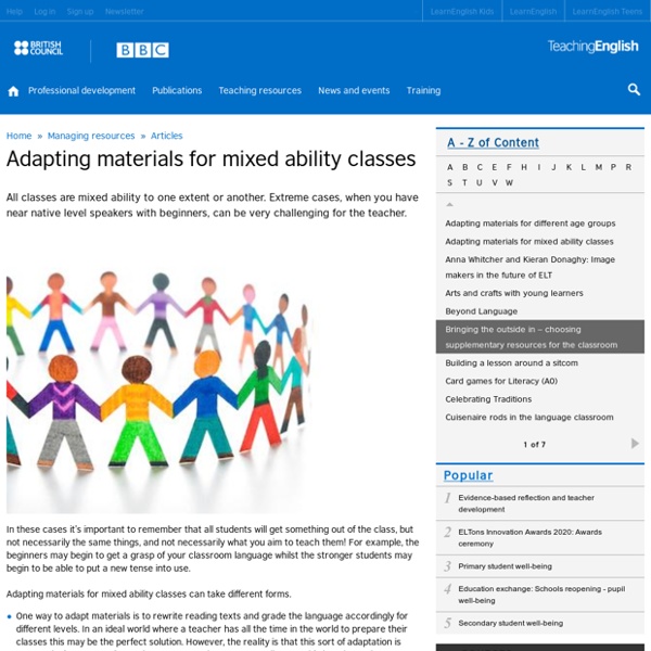 Adapting materials for mixed ability classes Pearltrees