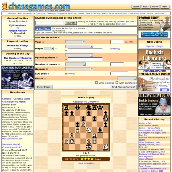 Chess Games Database & Community Pearltrees