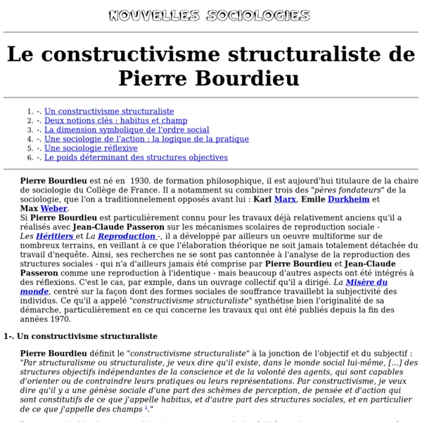 CONSTRUCTIVISME STRUCTURALISTE PIERRE BOURDIEU PDF
