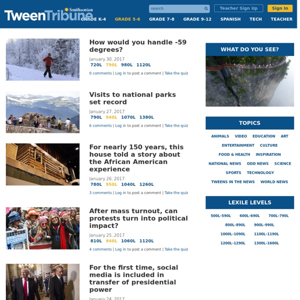 Articles for kids, middle school, teens from Smithsonian Pearltrees