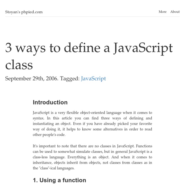 3 ways to define a JavaScript class Pearltrees