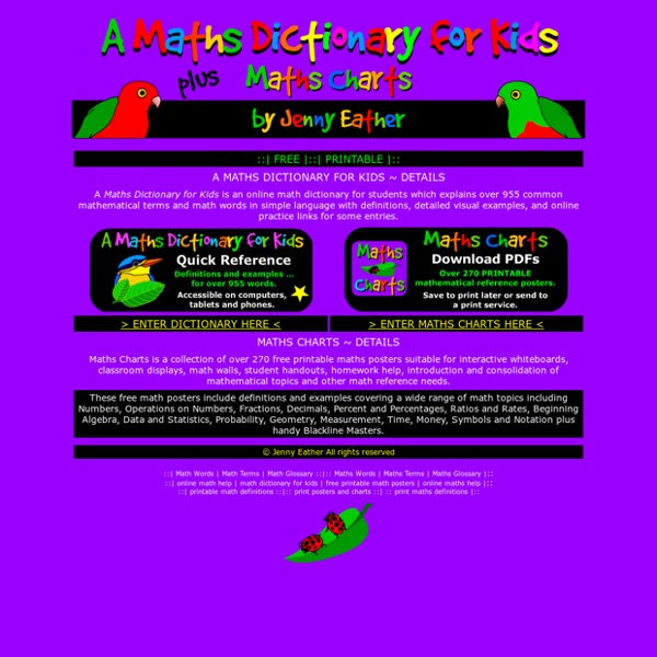 A Maths Dictionary for Kids 2015 Full Site by Jenny Eather Pearltrees