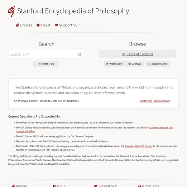 Stanford Encyclopedia of Philosophy Pearltrees