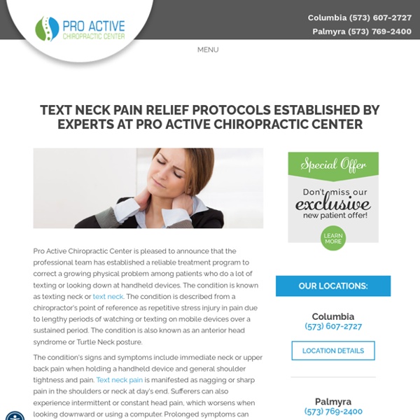 Text Neck Pain Relief Protocols Established By Experts At