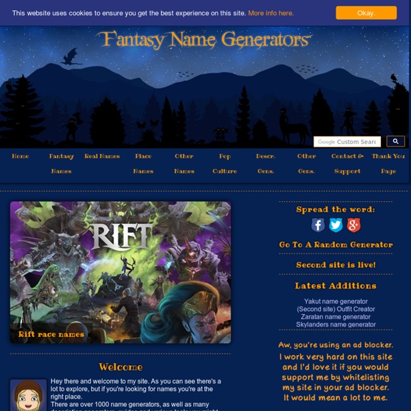 Fantasy Name Generators Pearltrees