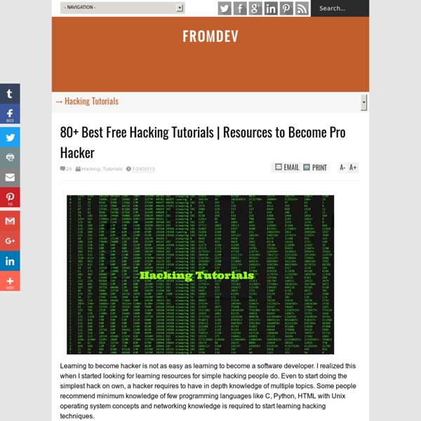 80+ Best Free Hacking Tutorials Pearltrees