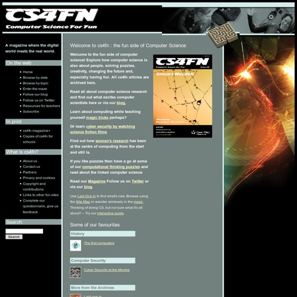 Computer Science for Fun cs4fn HOME Pearltrees