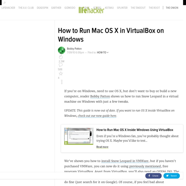 How to Run Mac OS X in VirtualBox on Windows Pearltrees