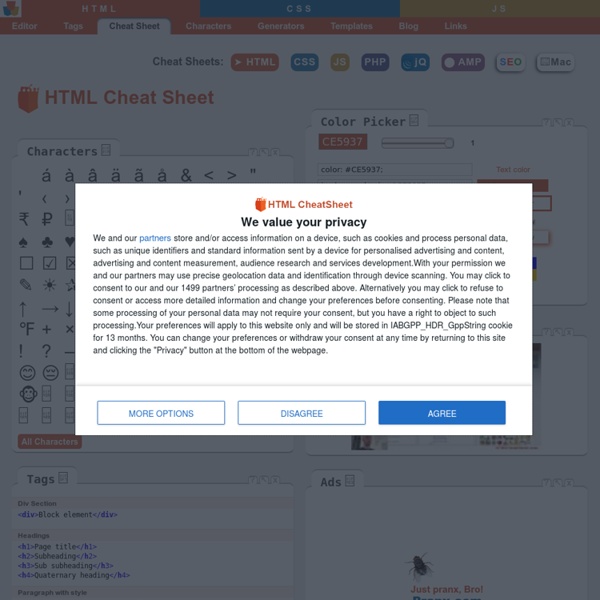 HTML Cheat Sheet The best interactive cheat sheet Pearltrees