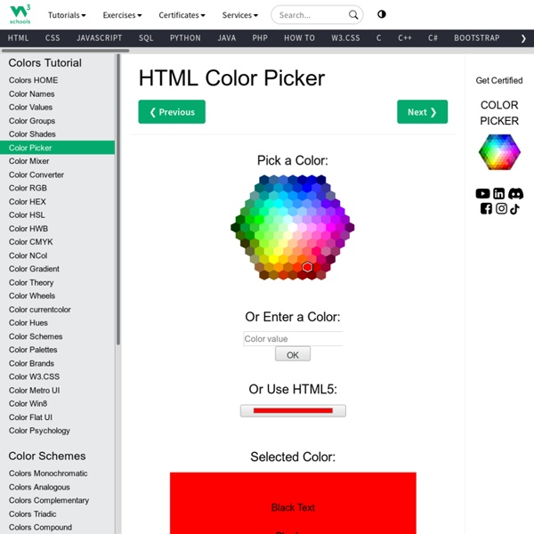 HTML Color Picker Pearltrees