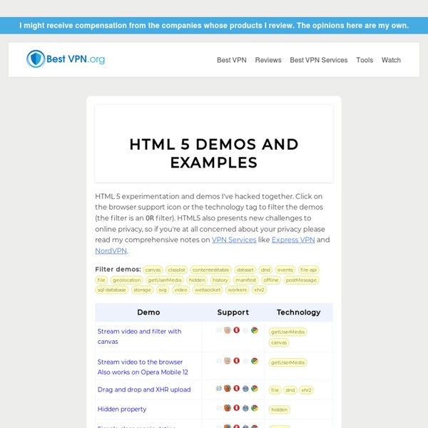 HTML5 Demos and Examples Pearltrees