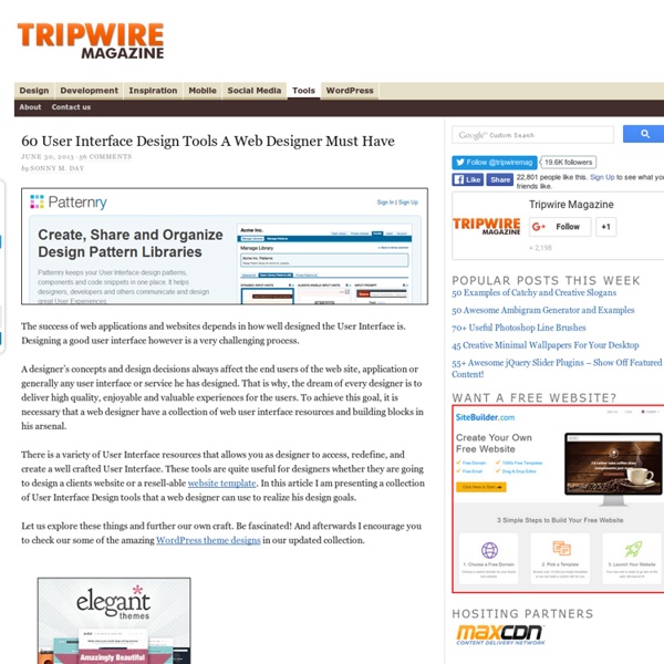 50 User Interface Design Tools A  Designer Must Have Pearltrees