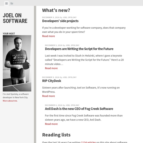 Joel on Software Pearltrees