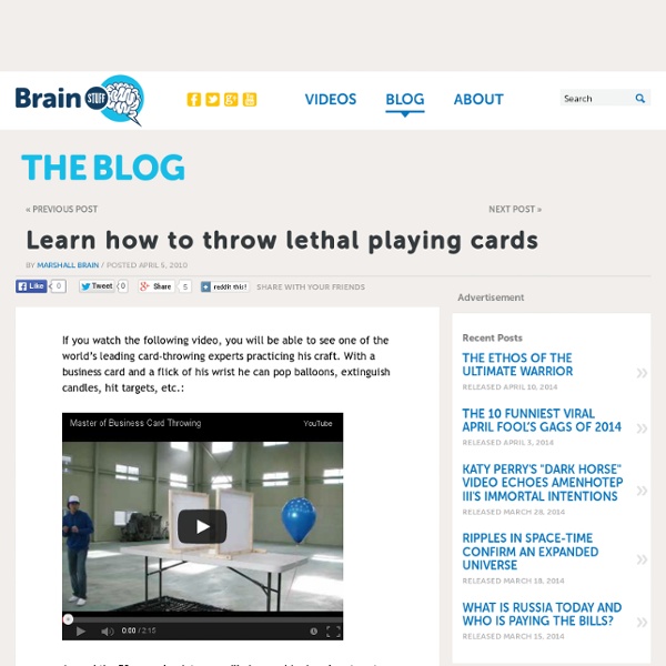 Learn how to throw lethal playing cards Pearltrees