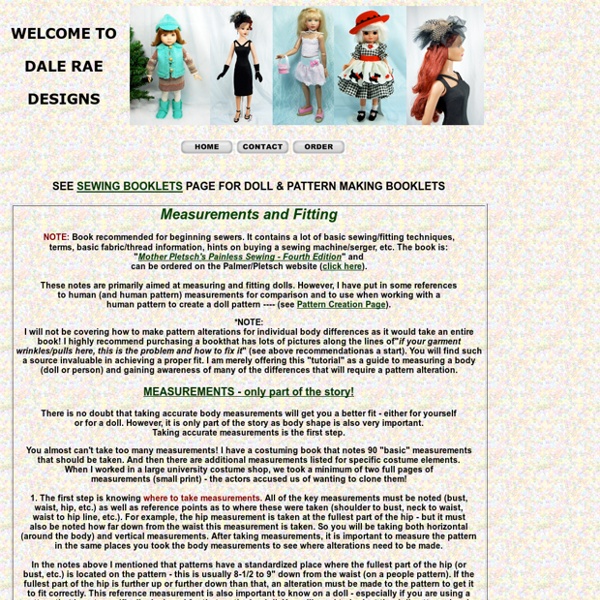 Measuring & Fitting Doll Clothes Patterns Pearltrees