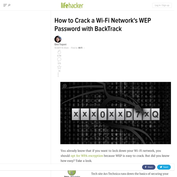 How to Crack a WiFi Network's WEP Password with BackTrack Pearltrees