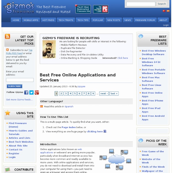 Best Free Online Applications and Services Pearltrees