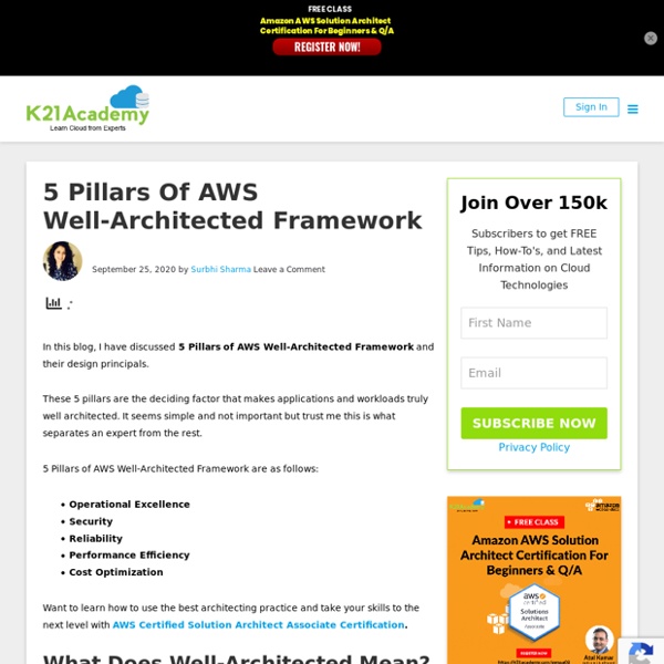 The 5 Pillars of the AWS WellArchitected Framework Pearltrees